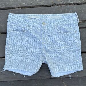 Pilcro and the Letterpress Patterned Jean Shorts